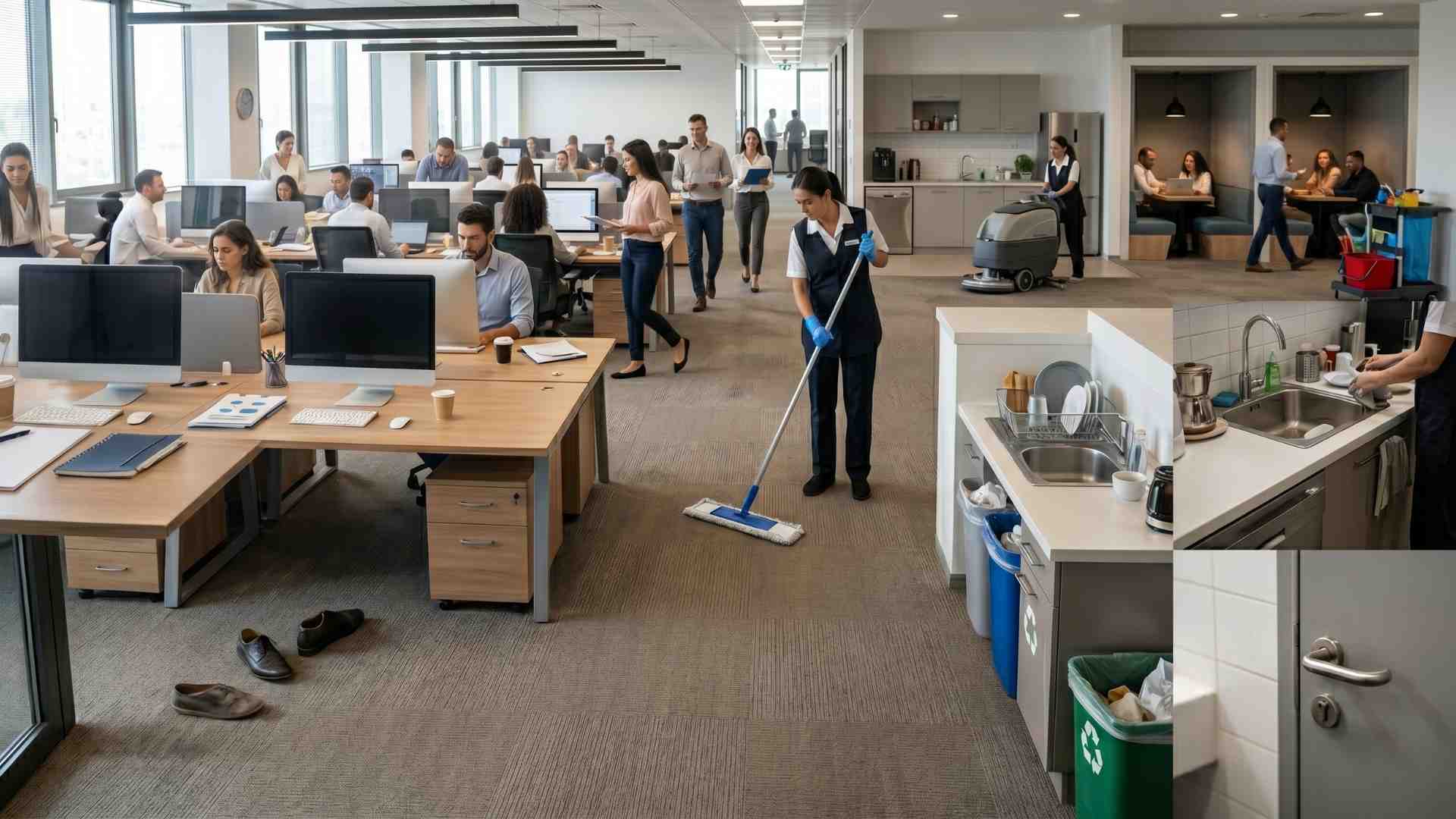 איך להתמודד עם לכלוך שמצטבר במהירות במשרדים עם הרבה עובדים